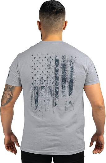 Grunt Style American 1776 Flag - Patriotic Graphic Tee, Men's Short Sleeve T-Shirt