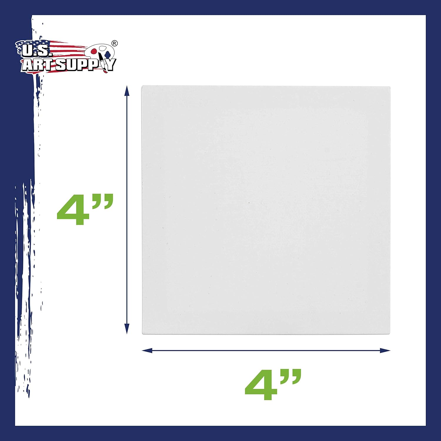 U.S. Art Supply 4x4 Mini Canvases for Painting, 24 Pack Bulk Small Stretched Artist Canvas Professional Primed - Ideal for Arts & Crafts
