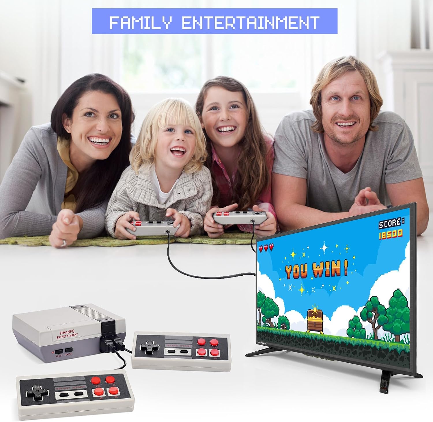 HAndPE Retro Classic Mini Game Console Childhood Game Consoles Built-in 620 Game(Some are Repeated) Dual Control 8-Bit Handheld Game Player for TV Video Bring Happy Childhood Memories (AV)