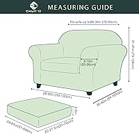 Vista 451 de CHUN YI - Funda elástica para sofá (7 piezas), funda para sofá de 3 plazas con tres respaldos y cojines separados con banda elástica, tela jacquard