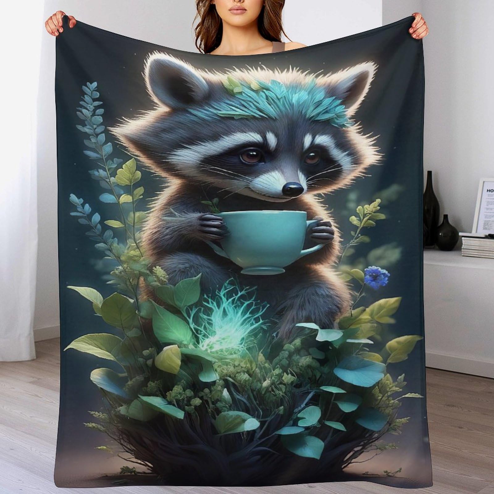 Couverture Polaire Raton Laveur Douce pour Soirées Cocooning sur le Canapé