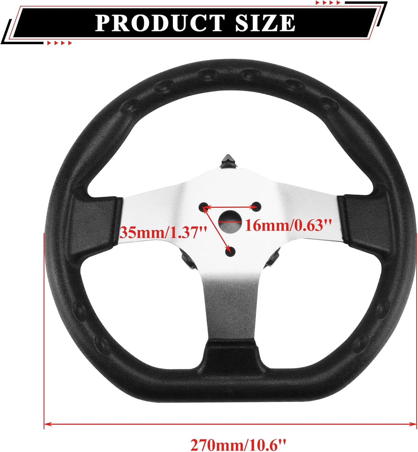 270mm/10.6'' Front Steering Wheel Parts 330mm/13'' Rack Pinion Adjustable Shaft Tie Rod Ends Assembly for DIY Electric 110cc 125cc 150cc Go Kart Golf Buggy UTV Off-road Vehicle