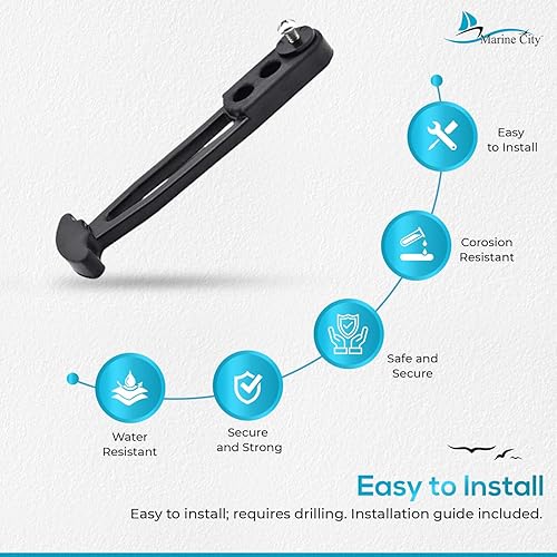 Miniatura 4 de MARINE CITY Correa de embarque para embarque, banda de retención de cuerda elástica de goma con 3 agujeros de montaje ajustables para pontón,