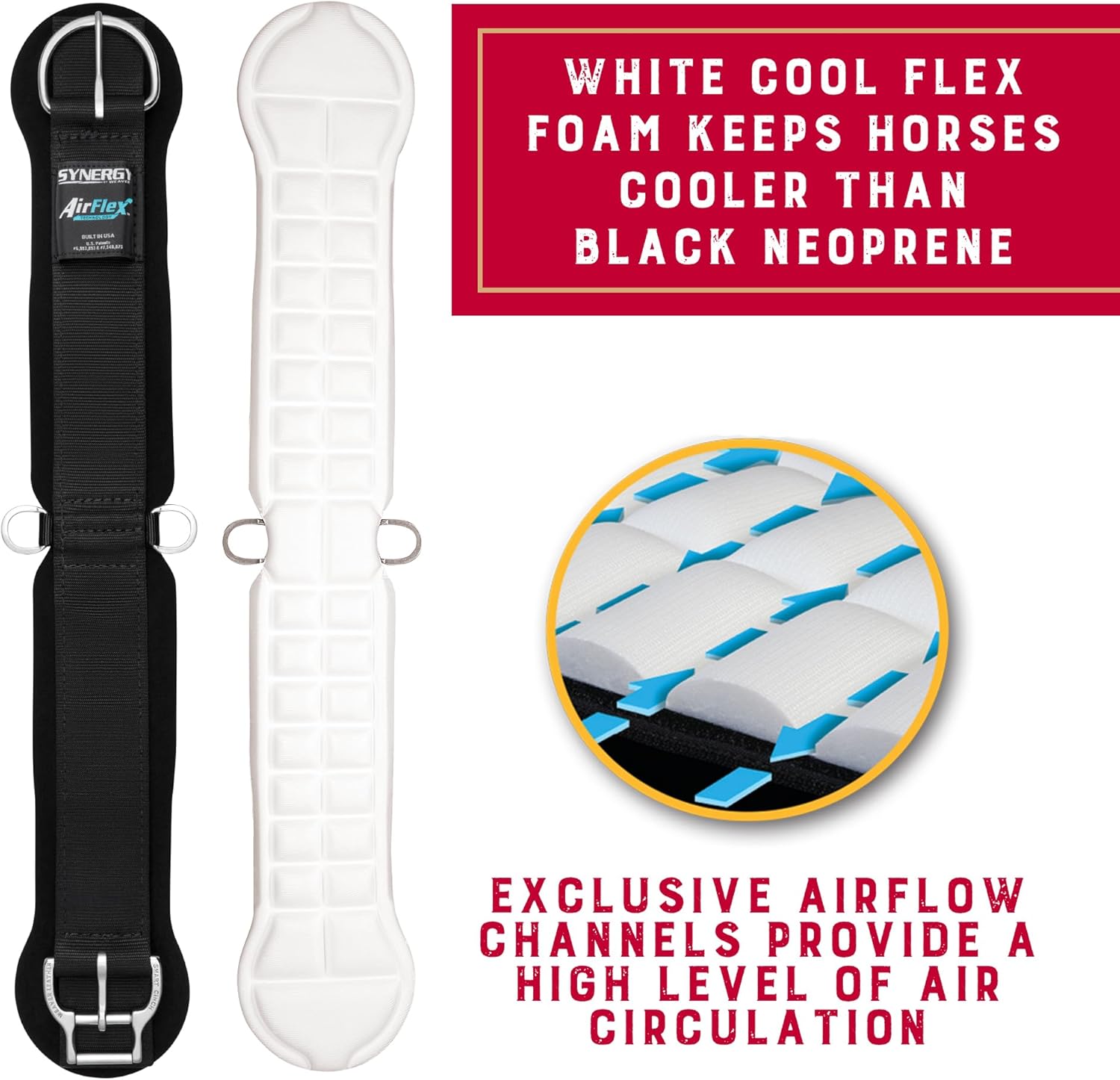 Weaver Equine Airflex ‎Roper Horse Cinch, Anti-Slip Nylon Webbing Saddle Cinch Girth with Smart Cinch Buckle, Western Horse Riding Supplies