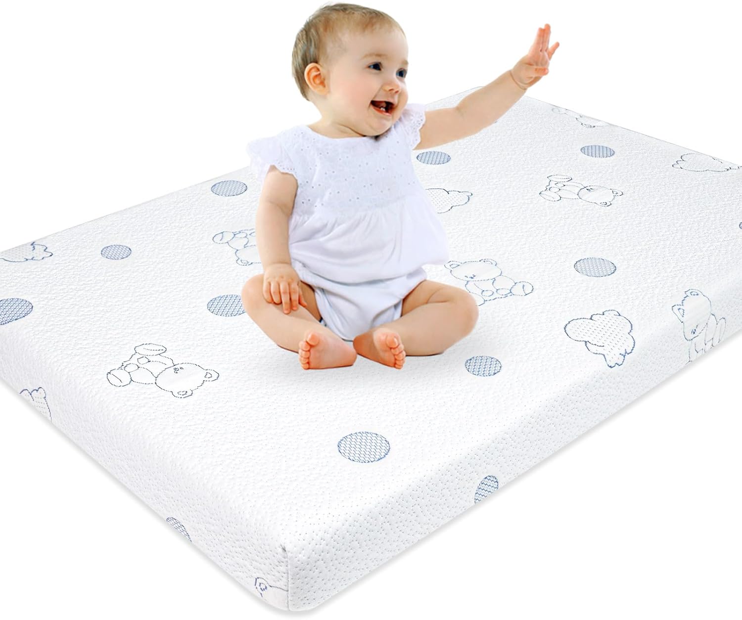 Pack and Play Mattress, 38x26 Dual Sided Portable Pack N Play Mattresses Pad for Baby and Toddlers, High Resilience Memory Foam Baby Mattress for Pack N Play, Breathable & Washable Cover