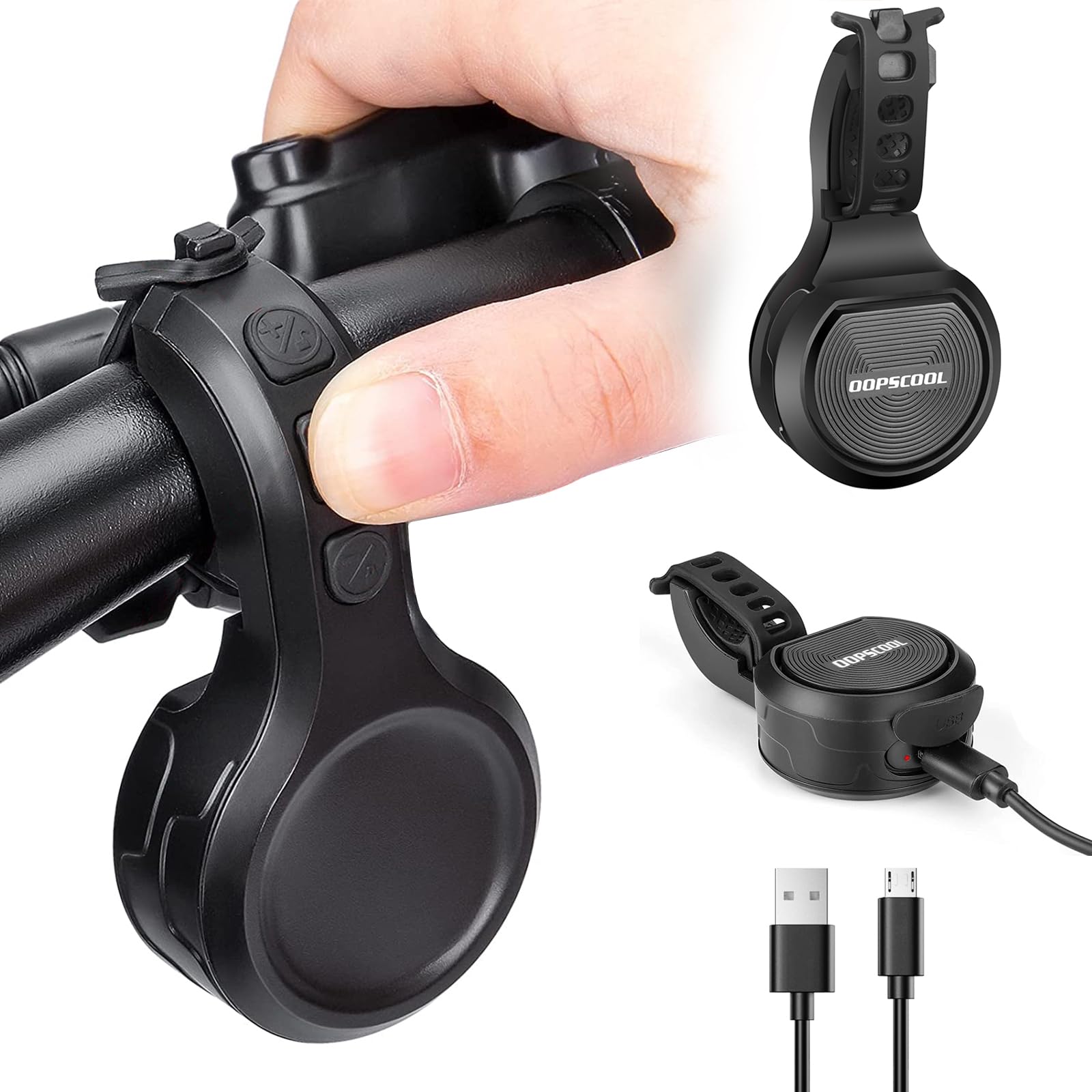 Sonnette Vélo électronique IPX6 – 80-130 DB, Alarme Antivol, Rechargeable USB, 250 MAh, Pour Guidon 22-32 Mm