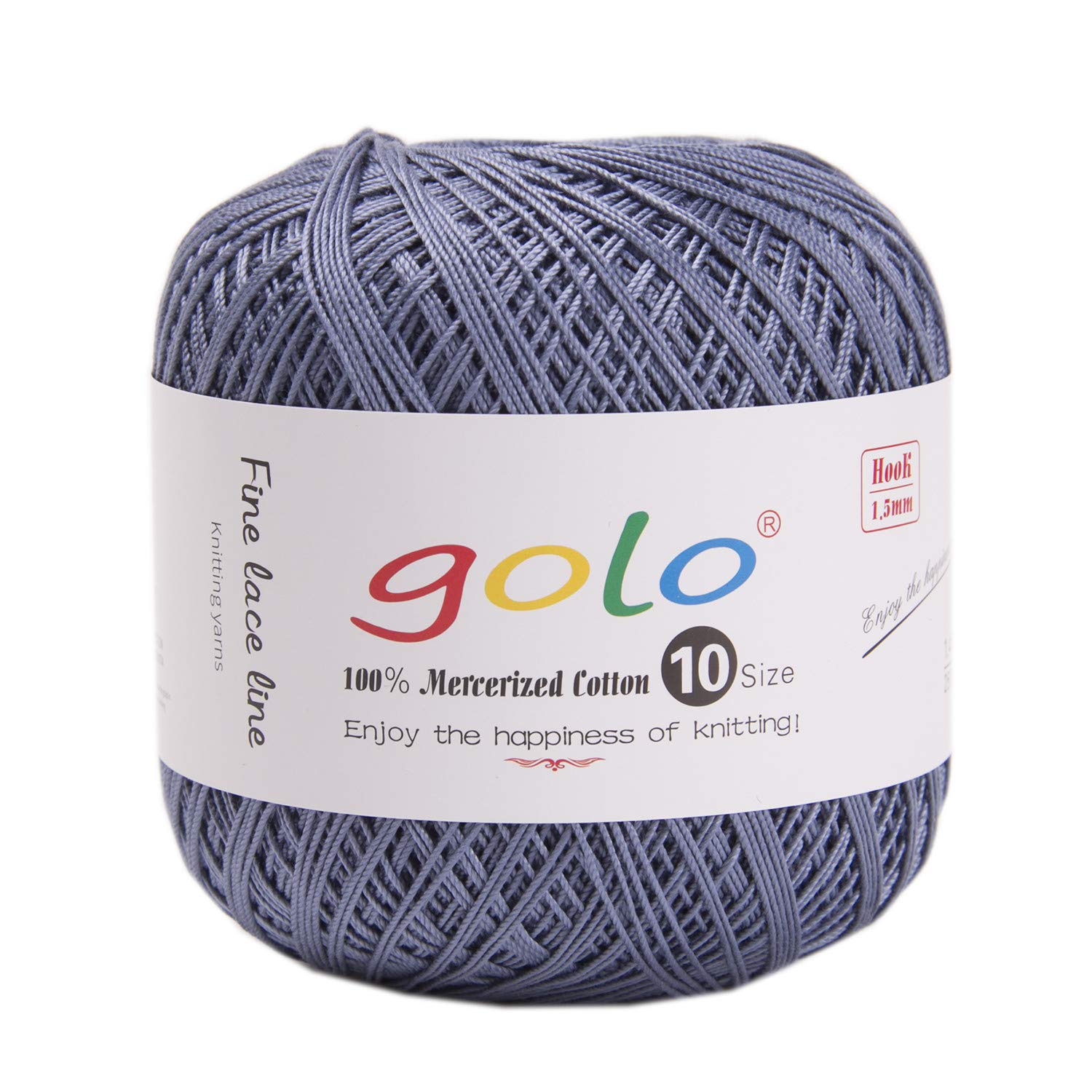 golo Cotton Crochet Thread Balls Size 10 Cotton Knitting Thread Yarn for Crochet Silver Grey 197