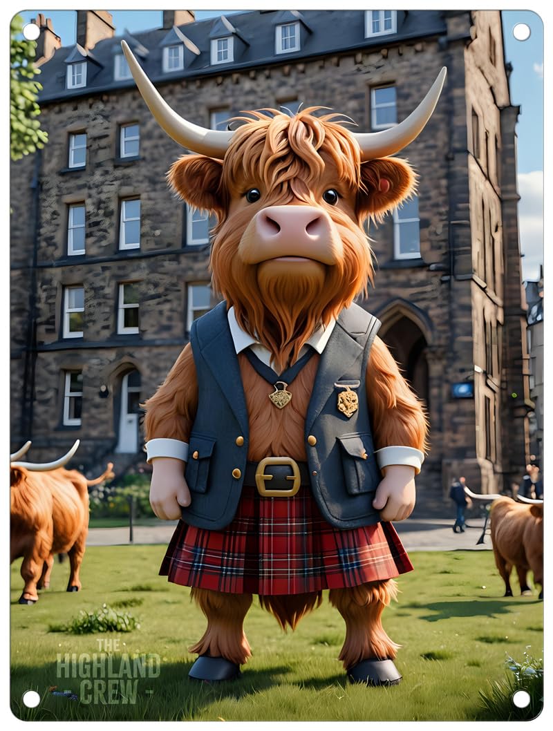 The Original Metal Sign Cow Kilt Small (150 X 200Mm) Metal Sign - The Highland Crew