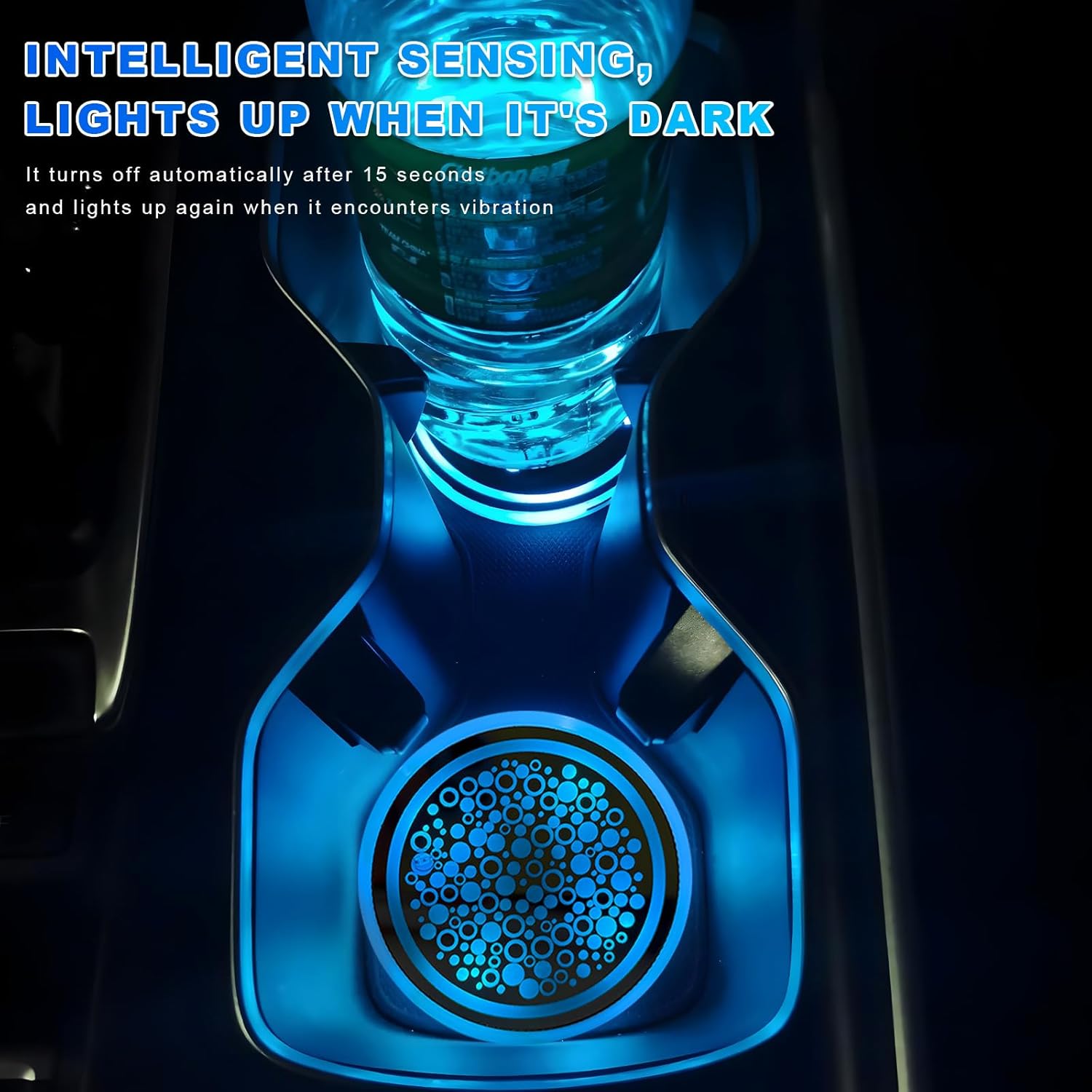 2PCS LED Cup Holder Lights, 7 Colors Changing Dog Paw Car Coaster with USB Cable, Rechargeable Cup Holder Insert Luminescent Drink Mat Decoration, Interior Car Accessories (Glitter) - Image 7