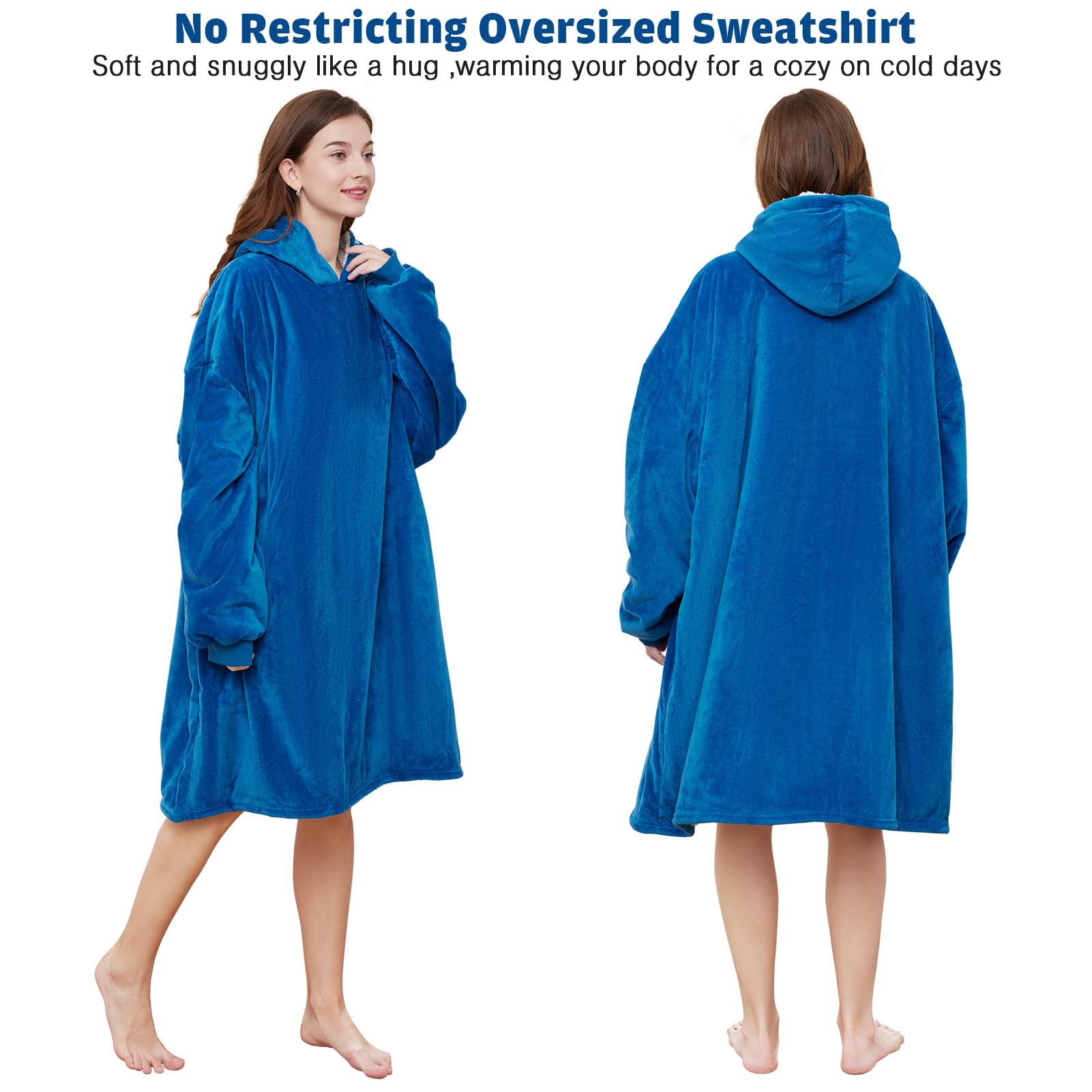 AmyHomie Wearable Blanket Hoodie – Oversized Sherpa Sweatshirt For Men, Women & Kids | Cozy Fleece Hug - View #5