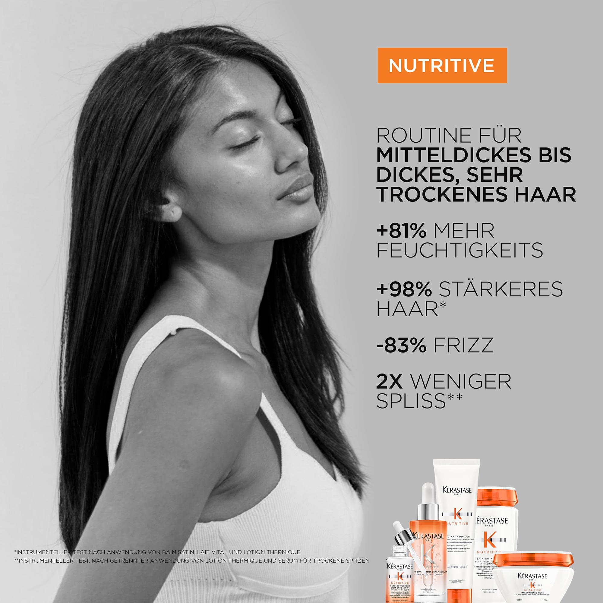Kérastase Pflegeset mit Nutritive Bain Satin Riche High Nutrition Rich Shampoo, Nutritive Masquintense Deep Nutrition Soft Mask und Elixir Ultime Huile Originale Haaröl in Reisegröße (15 ml) gratis