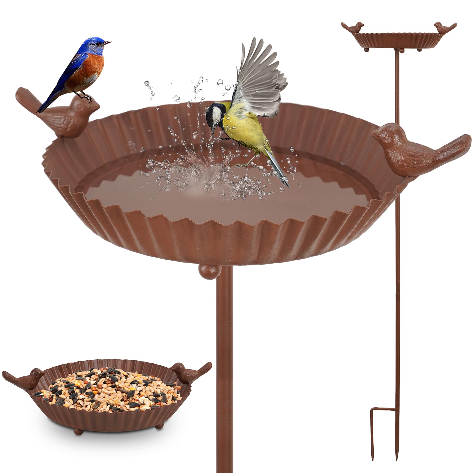 Abbeveratoio per uccelli da appendere, in ceramica, 500 ml, 21cm, bianco