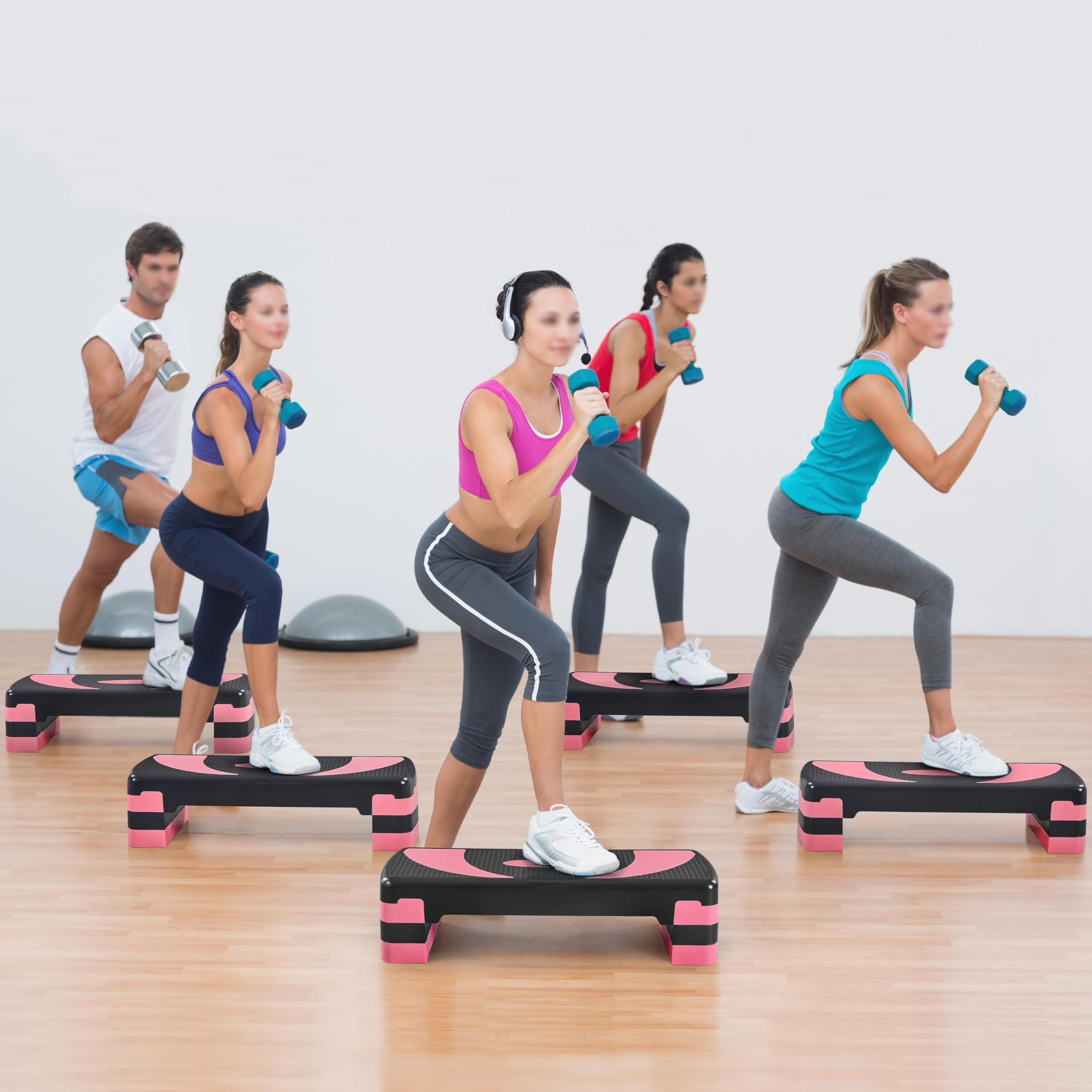 Yaheetech Stepper Aerobic Step de Fitness Hauteur Ajustable 10,5 cm/15 cm/20 cm Surface Antidérapante pour la Maison ou la Salle de Gym
