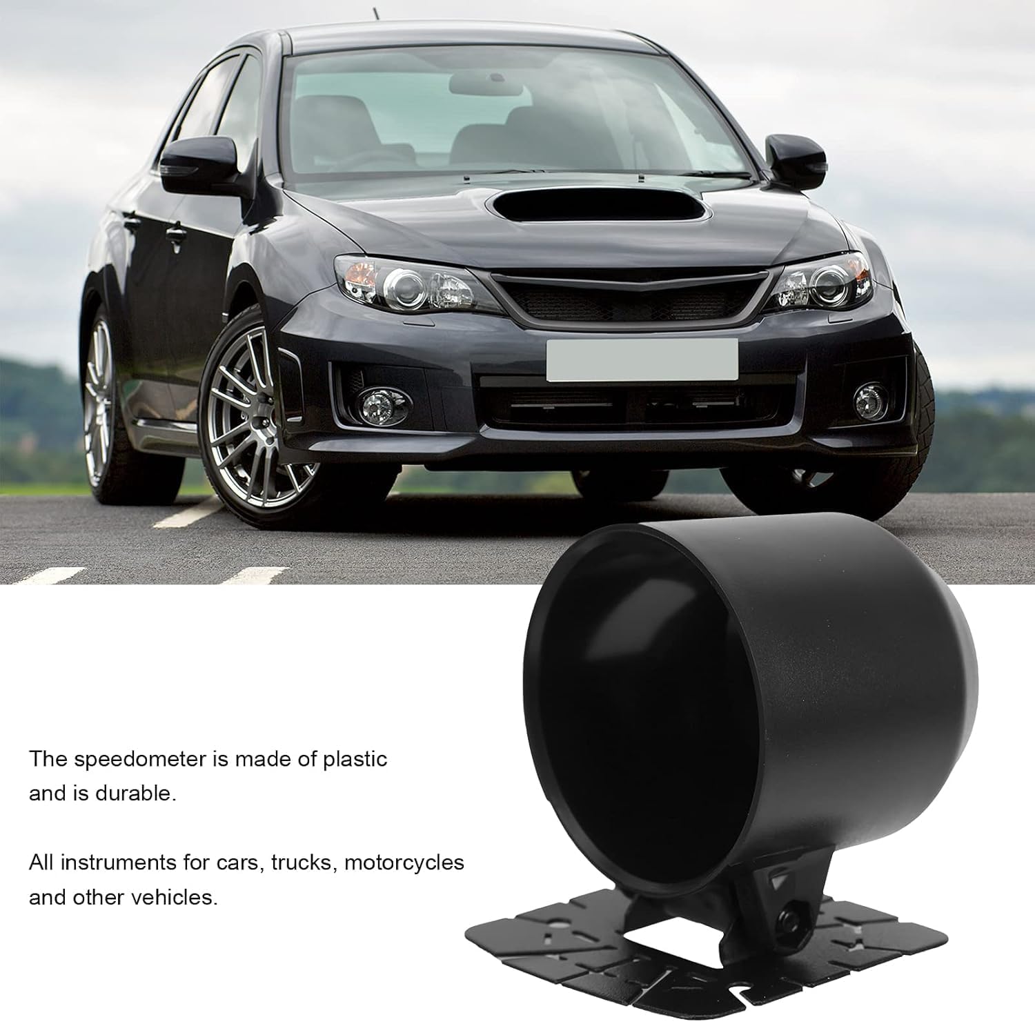 Supporto per Tachimetro Nero Aramox Supporto per Tachimetro Singolo per Impieghi Gravosi Universale per Moto Camion per Auto 52 Mm