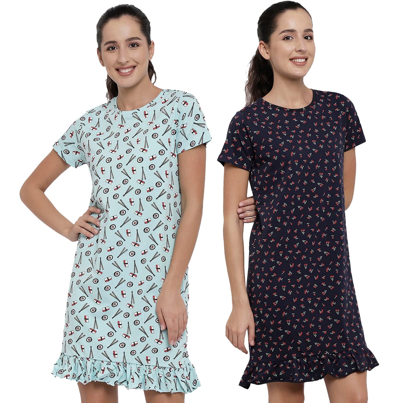 Real Basics Women's Cotton Printed Knee Length Nightdress - Review, Price and Buying Guide