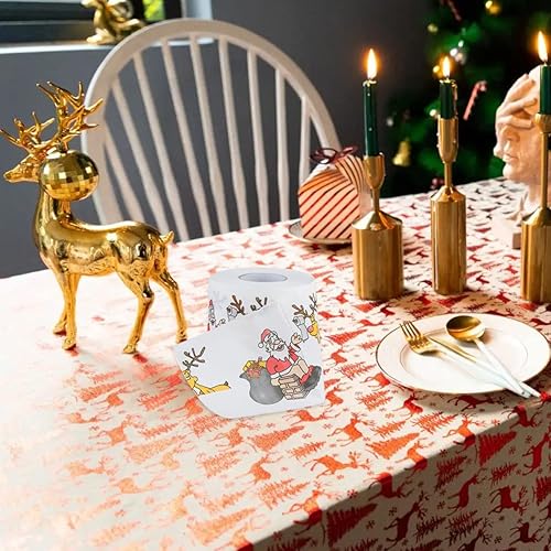 Miniatura 5 de Papel higiénico de Navidad, papel higiénico impreso de Papá Noel, suministros de Navidad para decoración de fiesta de baño, decoraciones de Navidad