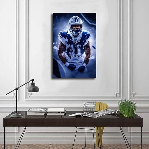 Miniatura 3 de JIJINA Micah Parsons - Póster deportivo clásico de fútbol americano americano para decoración de dormitorio paisaje oficina habitación regalo sin