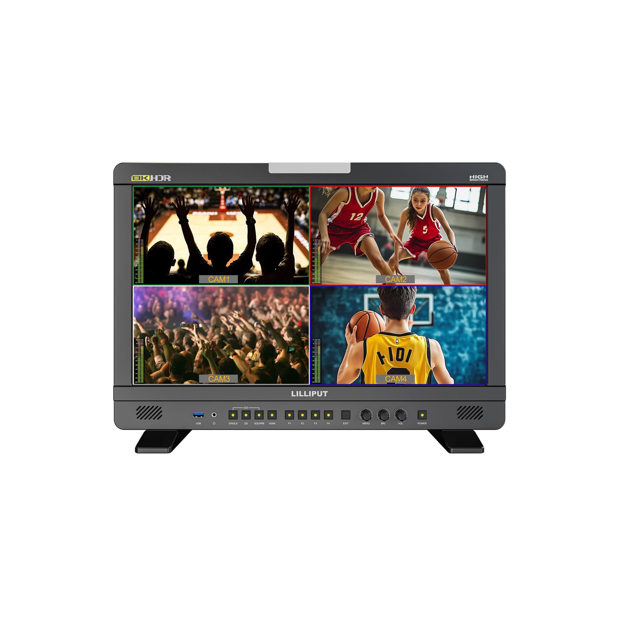 LILLIPUT UQ19 18.4” 8K 12G-SDI HDMI 2.1 High Brightness Production Monitor 1000 Nits with V/Gold Mount/NDI/Carry Case Options-Please See Variations (UQ19-ABBP-NDI Gold Mount + NDI)