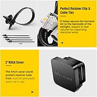 Vista 7 de Nilight JK-61A - Kit receptor de enganche de remolque de parachoques trasero, 2 pulgadas, compatible para Jeep Wrangler JK 2007-2018 4 puertas y 2