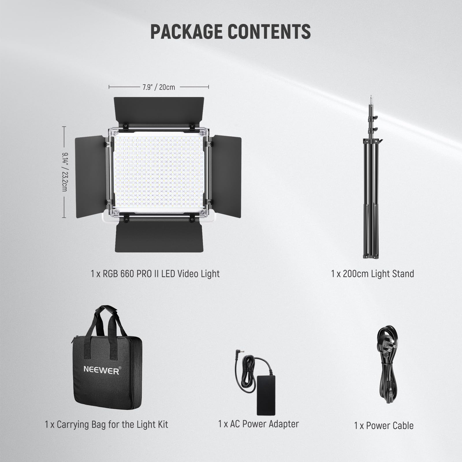 NEEWER Luce video da studio a LED RGB aggiornata con supporto per treppiede, controllo app 50 W 7000 Lx CRI97+ 3200-5600 K dimmerabile pannello kit di illuminazione per lo streaming di giochi e