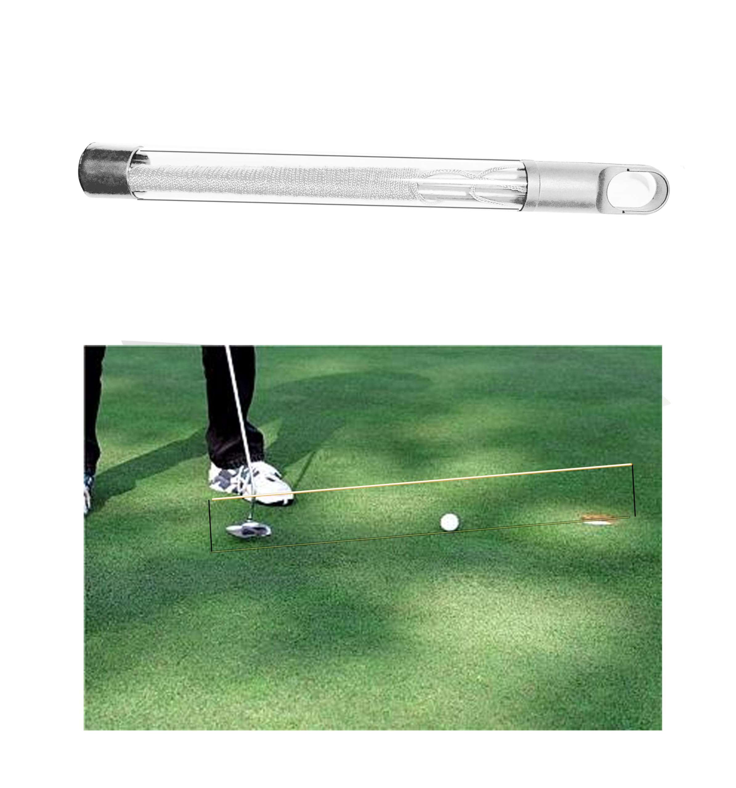 KeGOLF Golf Putting String Guide Line - 10 ft, Alignment Training Aid, Master Straight and Breaking Putts (White) — image 1