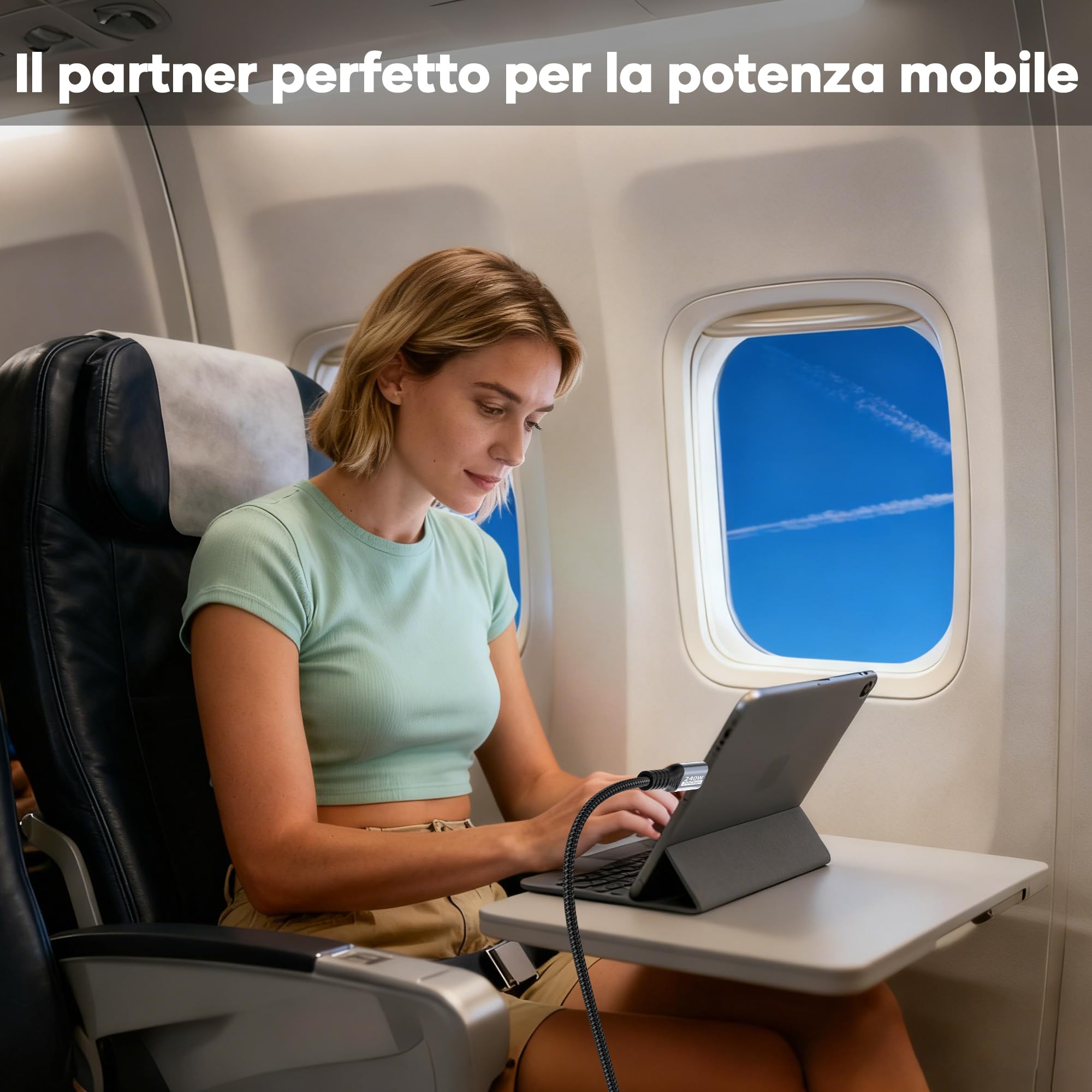 Cavo dati USB-C,cavo USB-C da 1m,20 Gbps USB 3.2 Gen2×2 240W,ricarica - Cavo video 5K@60 Hz 4K@144 Hz Cavo di ricarica da PD3.1 per iPhone 17 Pro Max/Plus/Pro/iPhone 16/15/MacBook Pro/iPad Pro,PSSD