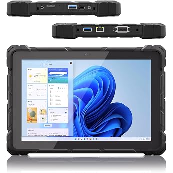 HigolePC 10.1 Inch Rugged Tablet with Intel N100 1280x800 300nits Windows 11 Pro 8000mAh 8GB + 128GB Extended up to 512GB IP65 Waterproof Dustproof Gigabit LAN RS-232C Rugged PC Business 24 Hour Support