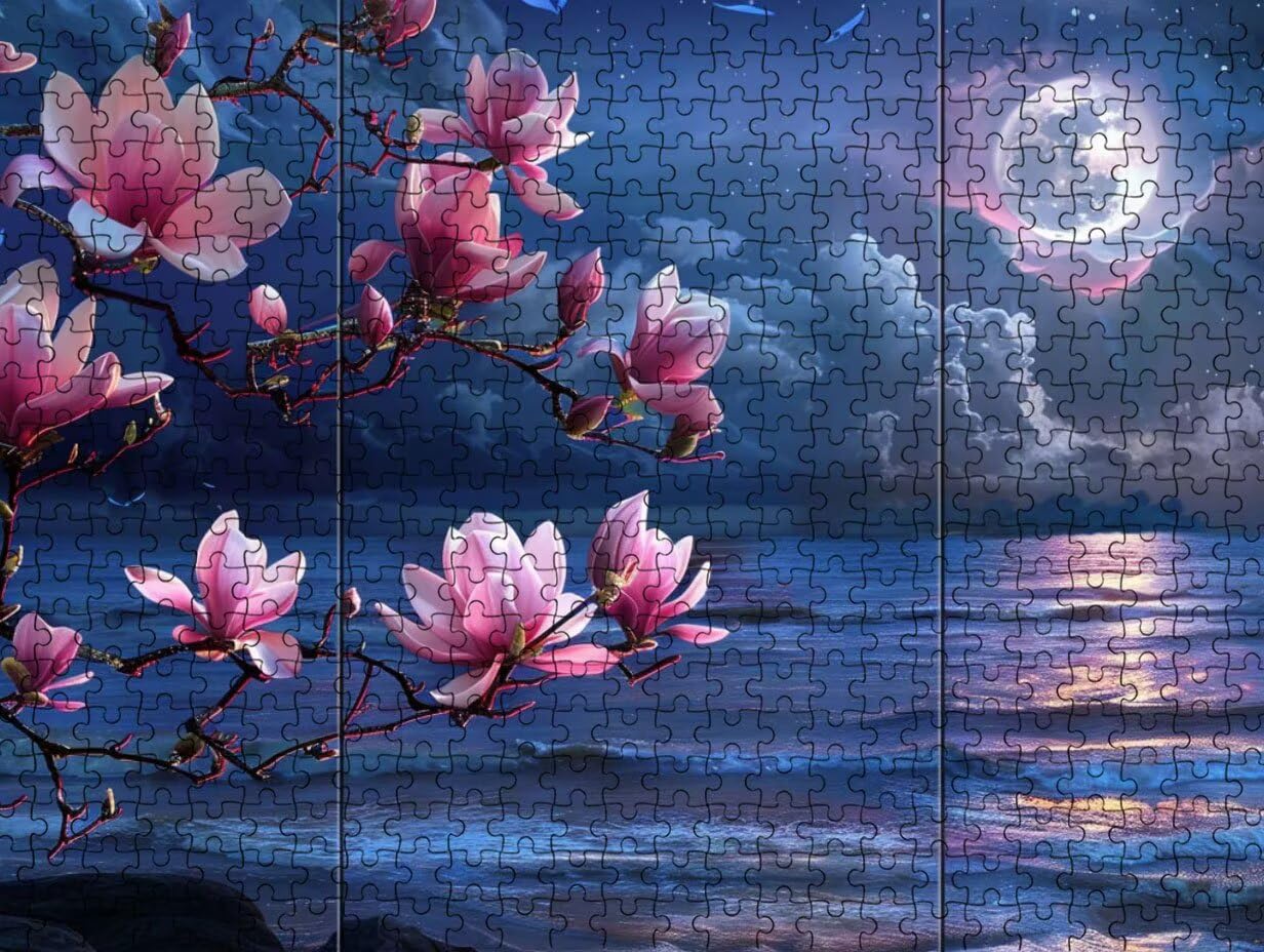 Clásicos Puzzle 4000 para Adultos, Flores De MelocotóN De La Luna LDYQS7692
