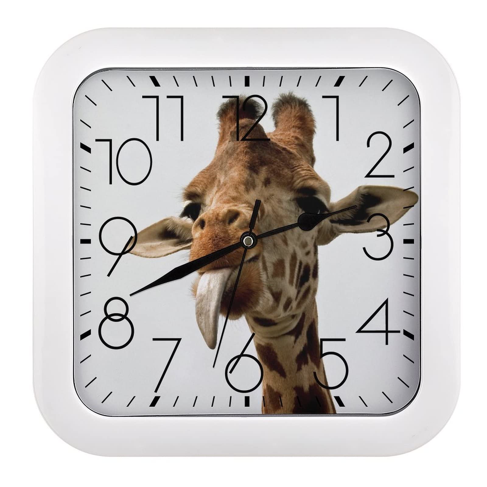 Horloge murale carrée girafe originale pour égayer la décoration de votre cuisine ou salon