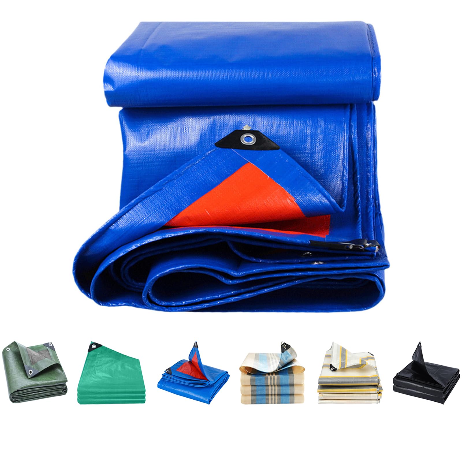 Lona impermeable 180x340 cm azul de alta resistencia para exterior