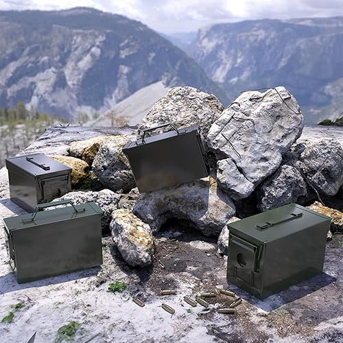 Miniatura 26 de HARDROCK Lata de munición de metal, caja de munición Verde negruzco