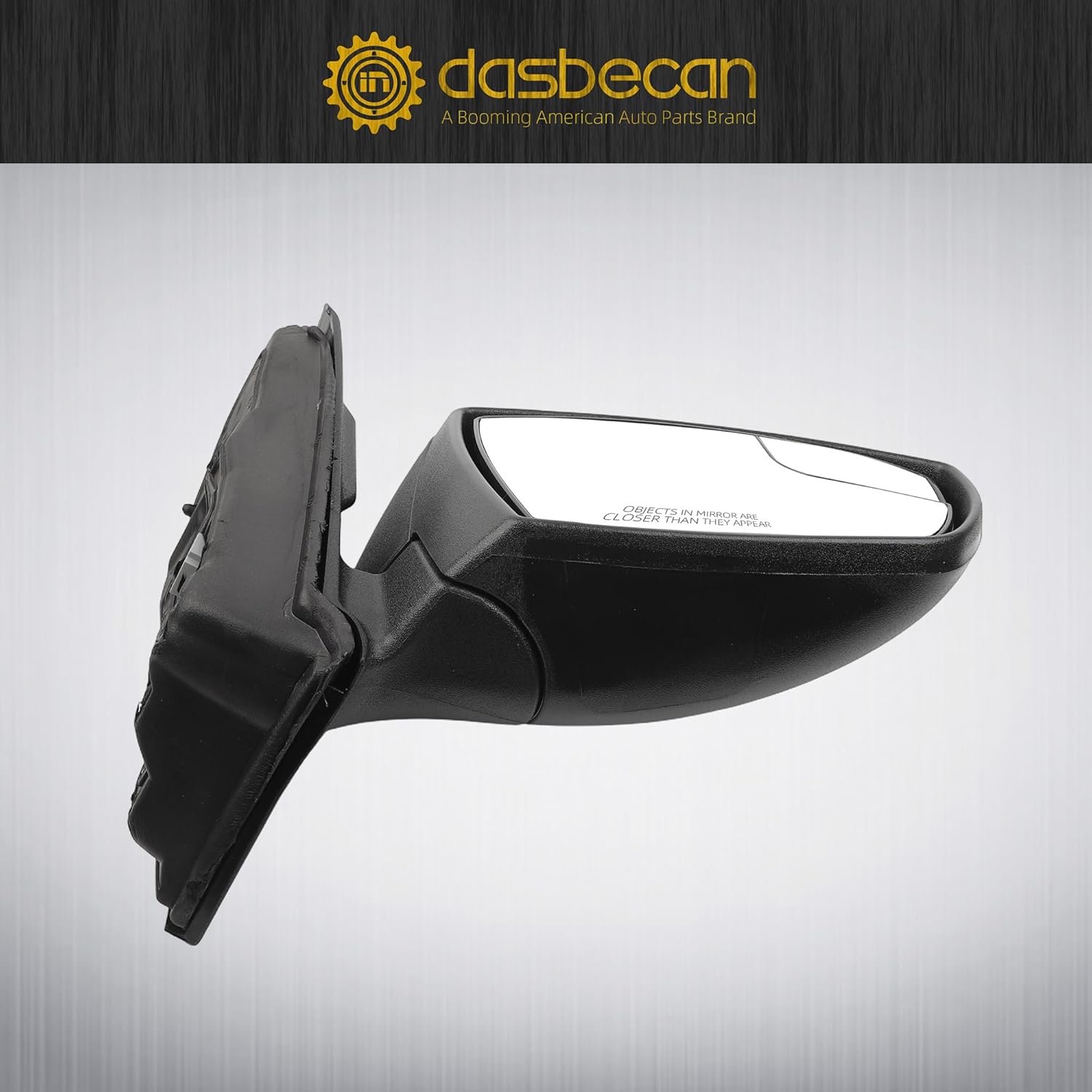 Dasbecan 3Pins Passenger Right Side Mirror Assembly Compatible with 2013-2016 Ford Escape S With Power Adjustment Glass/Manual Folding/Blindspot Mirror Matte Black Cover Replace# FO1321434