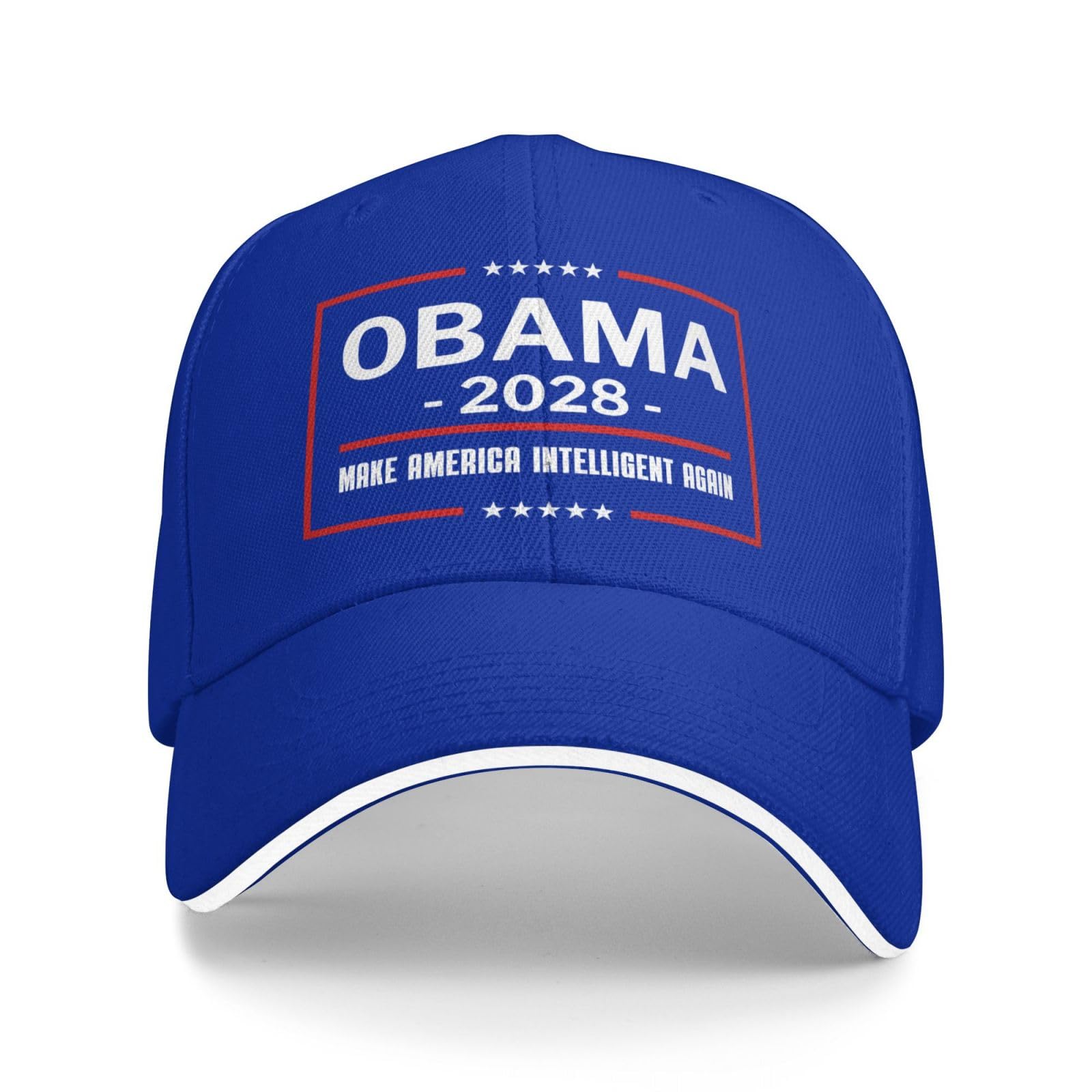 peiyeety Obama 2028 Hat Obama for President 2028 Make America Intelligent Again Baseball Cap Trucker Hat Blue