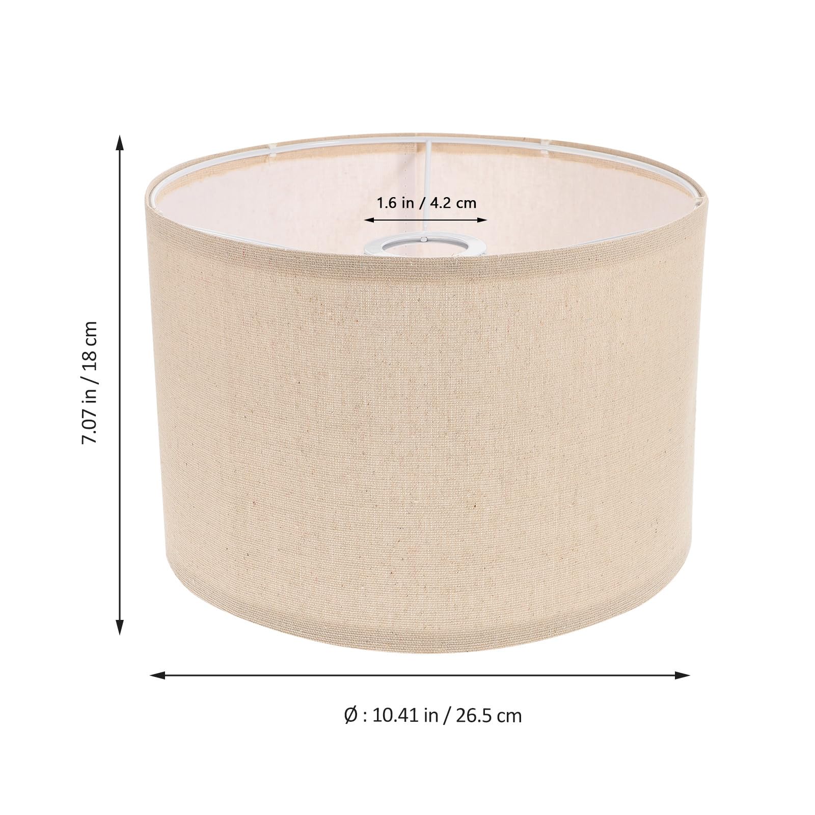 Paralume Grande 50 Cm in Lino Beige per Lampada da Tavolo e Lampada da Terra, Design Staccabile Unico Attacco E27, per Ufficio e Camera da Letto