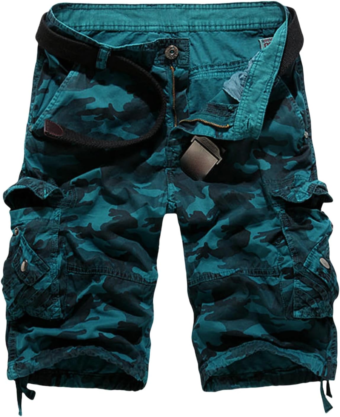 Men's Loose Camo Multi-Pocket Workwear Five-Point Shorts