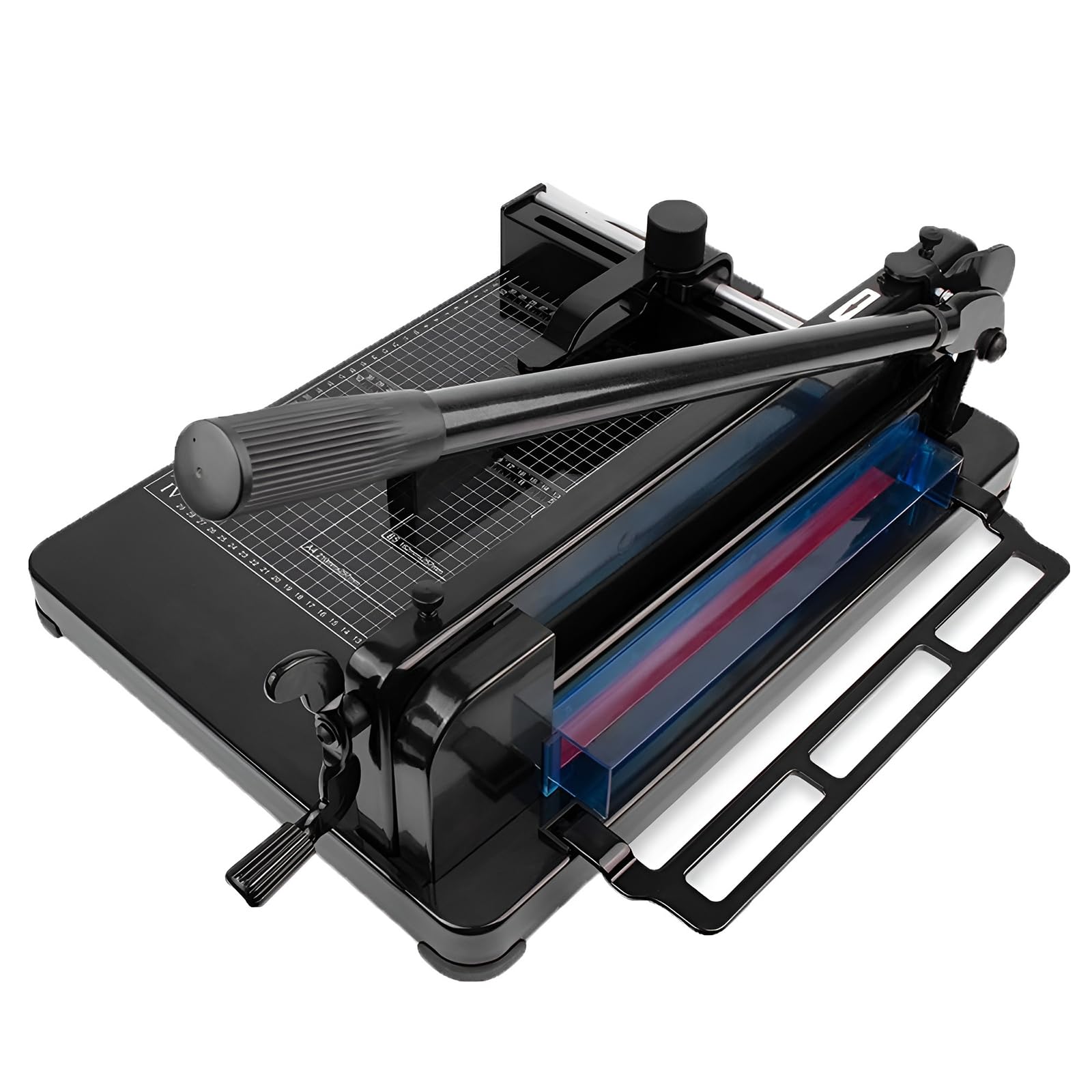Nóż do papieru A4, ręczny z regulowaną linijką i liniami siatki, grubość cięcia 40 mm, szerokość 315 mm, precyzyjne narzędzie tnące do domu i biura