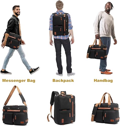 Miniatura 7 de MOLNIA Bolsa de computadora portátil 3 en 1 para hombre, bolsas de trabajo de 17.3 pulgadas para hombres, mochila para laptop, maletines, bolsa de