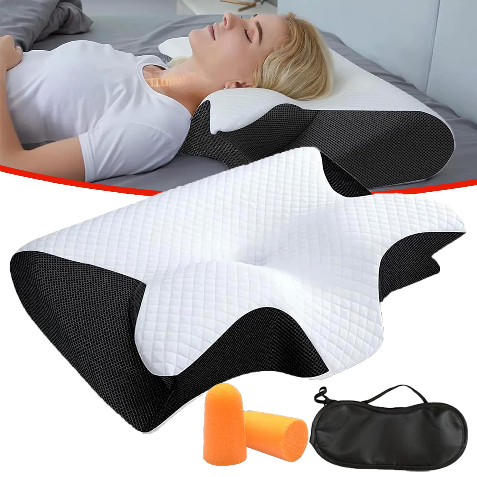 Oreiller mémoire de forme Nuviya Papillon 3.0 ergonomique et cervical