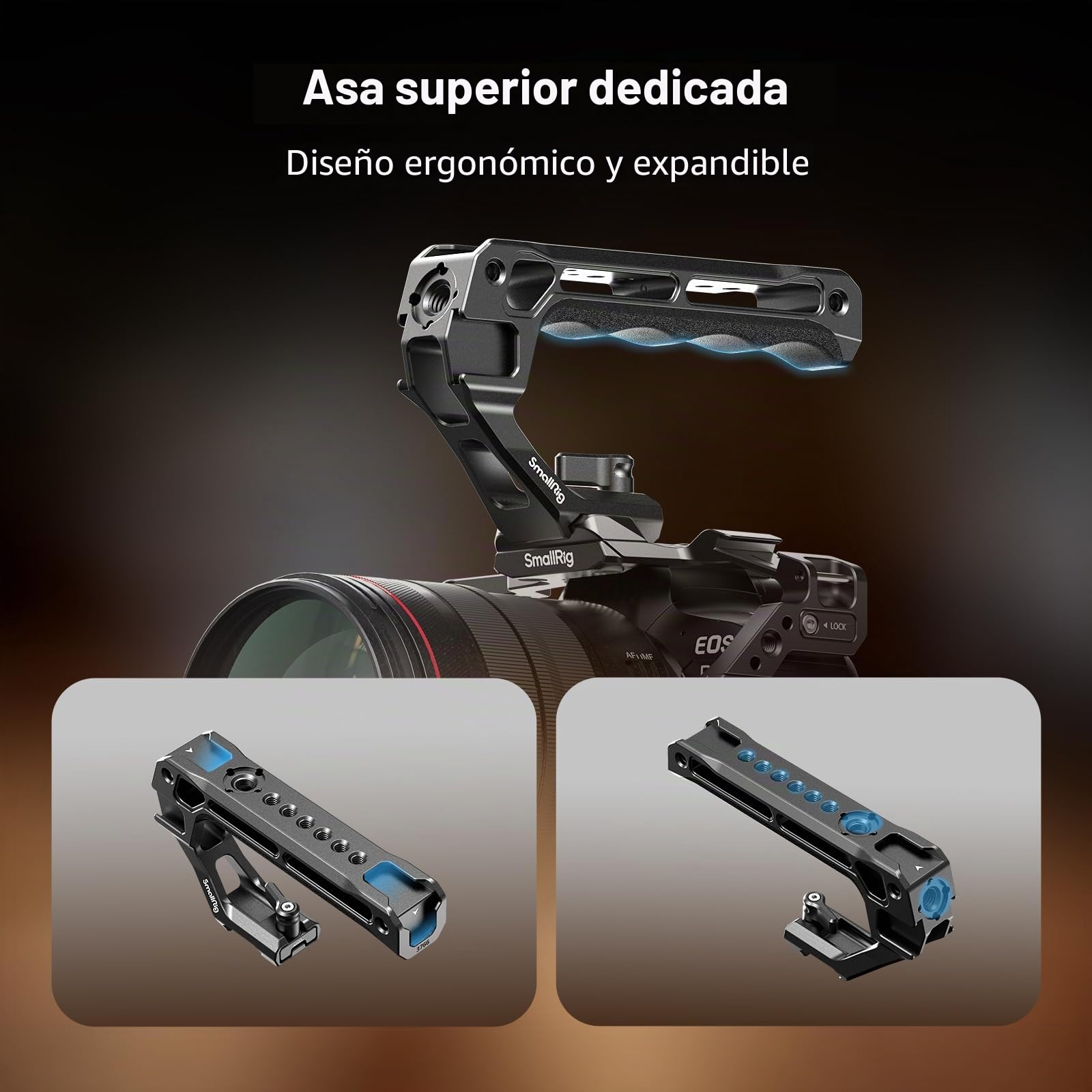 SMALLRIG R6 II Kit de Cage para cámara para Canon R6 Mark II, Jaula Completa con Asa Superior y Abrazadera para Cable, Zapatas Frías Integradas y Rieles NATO - 5197