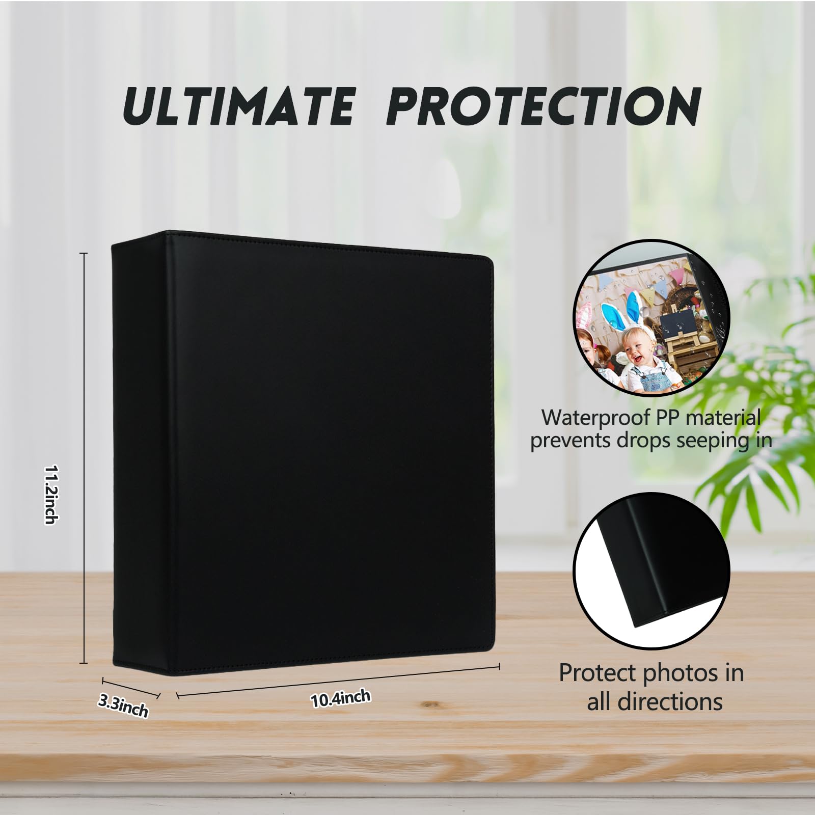 Album Fotografico, 20 X 25 Cm, Contiene 68 Foto, Raccoglitore Per Foto, Cartella Protettiva Per Fogli Per Bambini, Disegni E Schizzi (nero - Foto 8