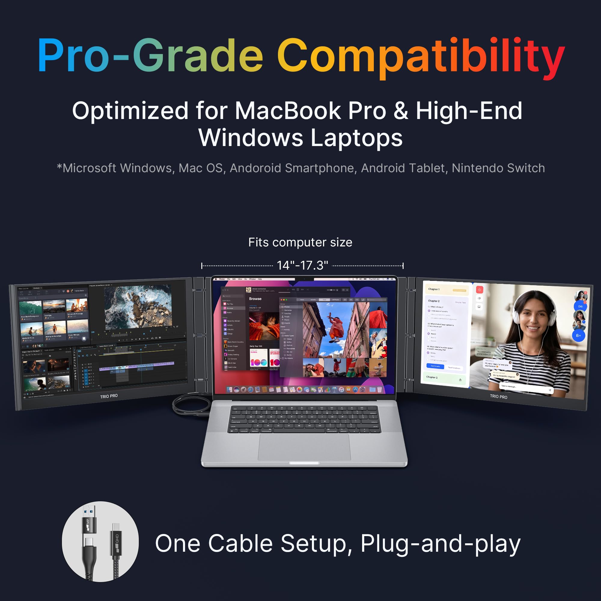 ポータブルトリプルスクリーンモニター 本体 Amazon.co.jp: Mobile Pixels Trio 3.0 Pro トリプルポータブル