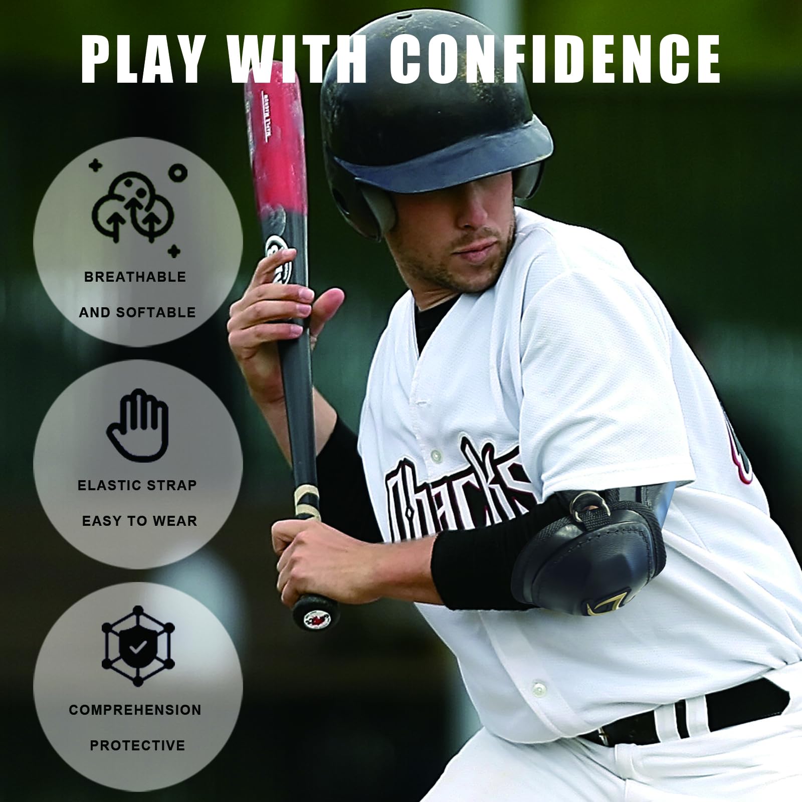 Garde-coude Baseball/softball NURIBASE Taille S/M Noir - Adulte - Ajustable