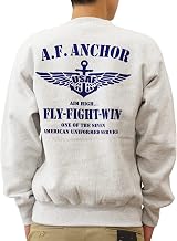 JEANS BUG 12oz Sweatshirt A.F. ANCHOR Original Military Print Heavyweight Sweat Trainer 12SW-AFANC