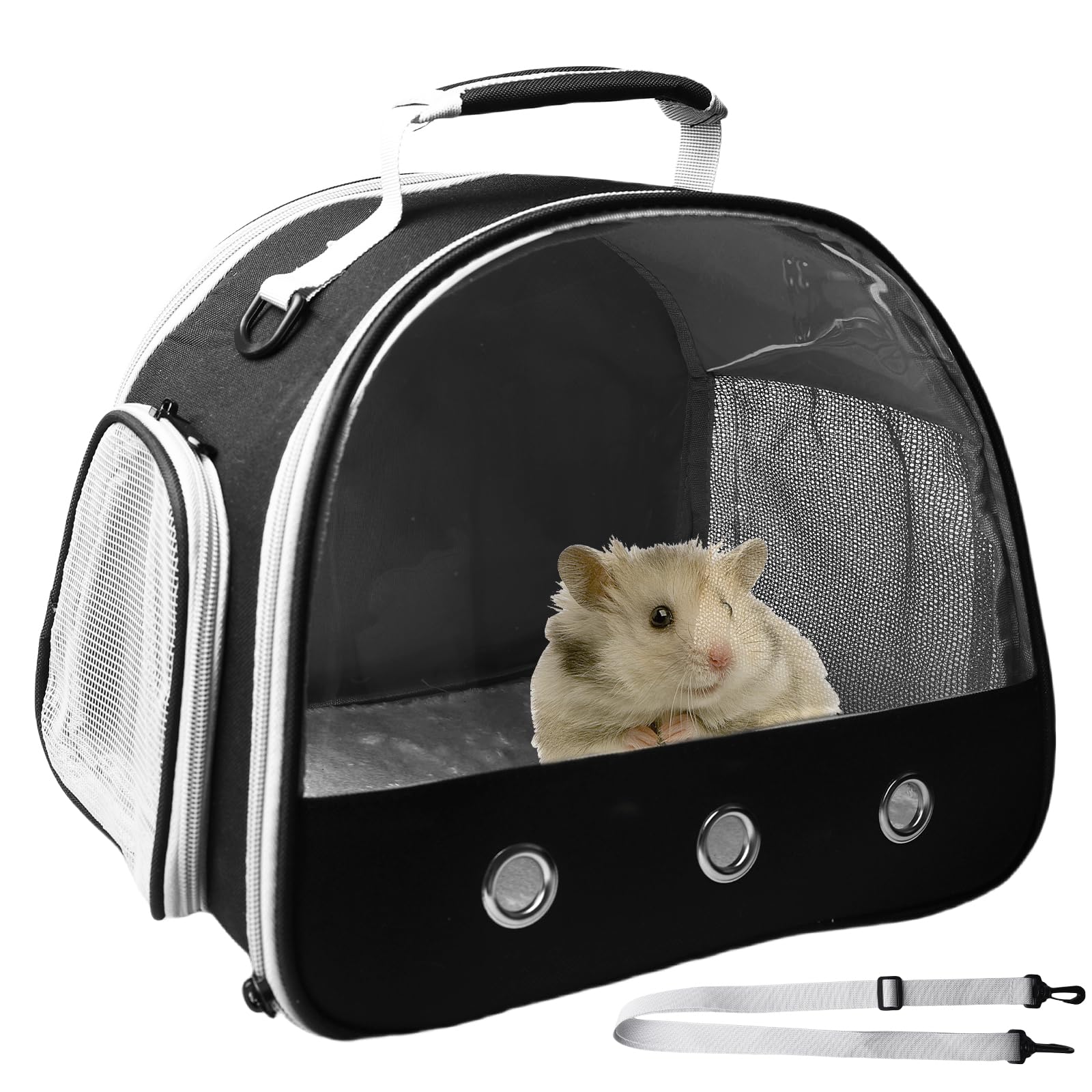 Boîte de transport pour hamster, 30 x 25 x 25 cm, sac de transport pliable pour chat, chien, petit animal, avec ouverture latérale, sac de transport pliable pour chat, chien, lapin, hamster