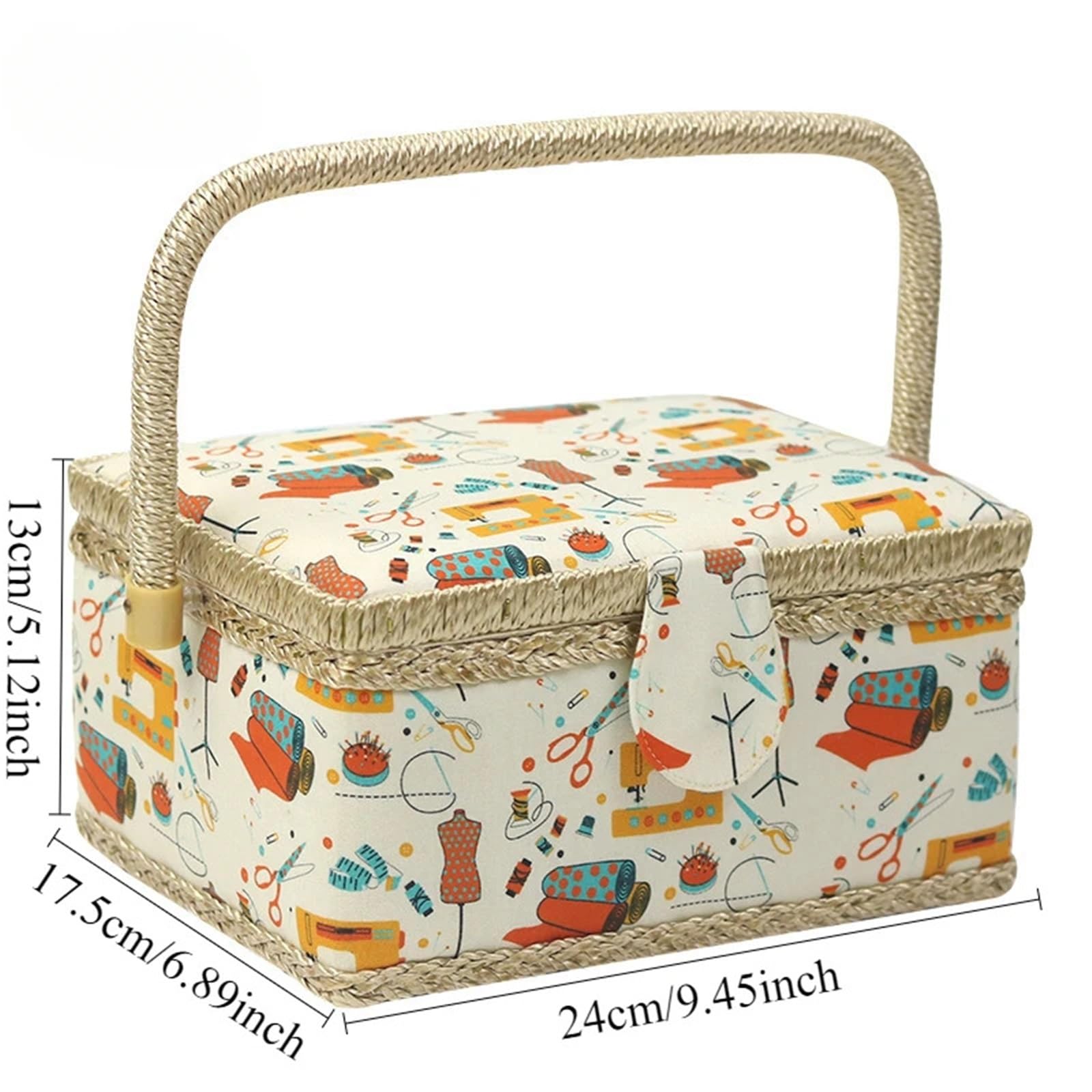 Nähkästchen Großer Nähkorb, Aufbewahrungsbox, Zubehör, und DIY-Handwerkzeug for Bastelliebhaber(Color 04)