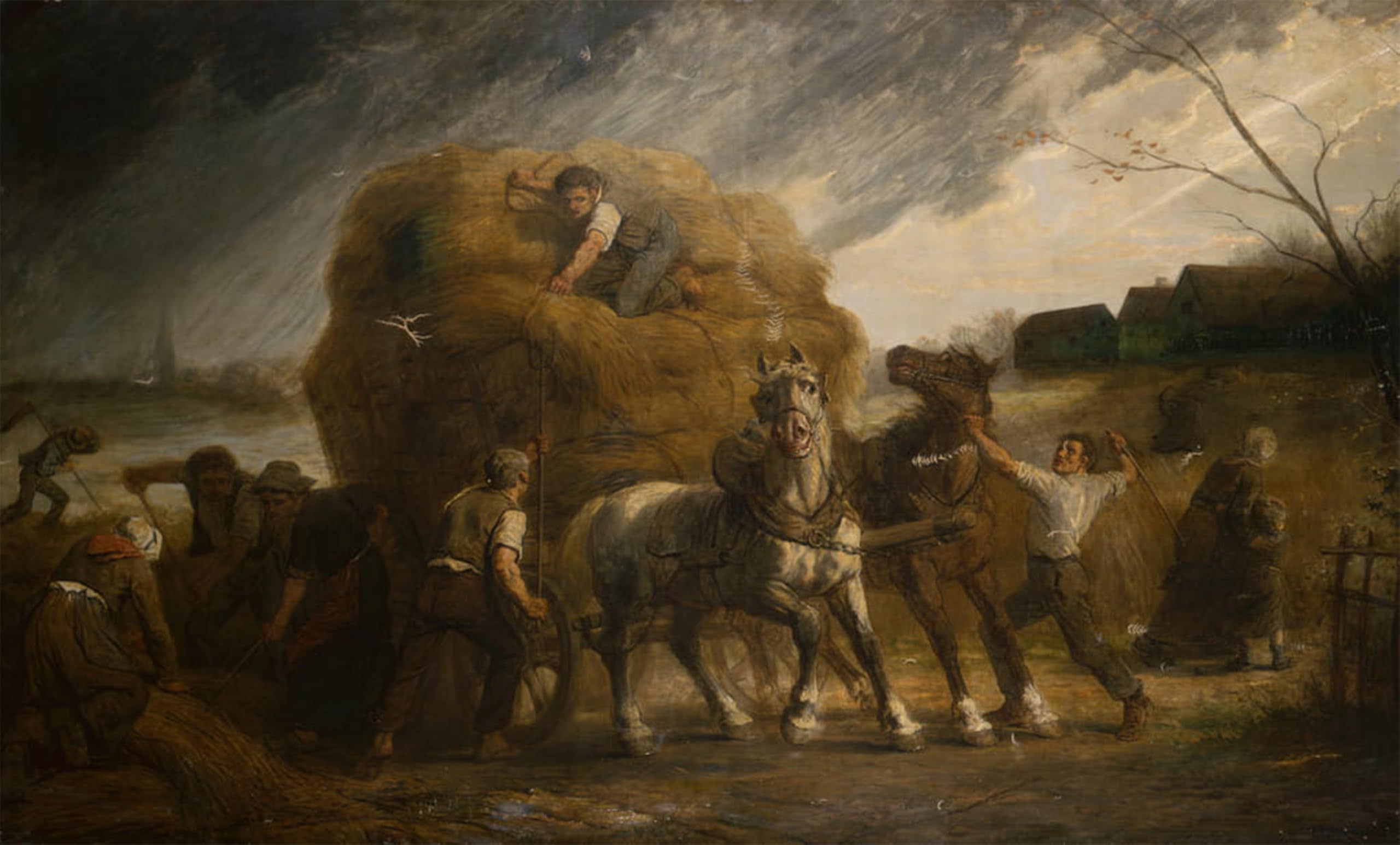 ARTXLXXBN Famous Prints Artwork Pictures Poster Painting Art the Approaching Storm by Leon Augustin Lhermitte Artwork Landscape Pictures for Home Decor 60x90cm