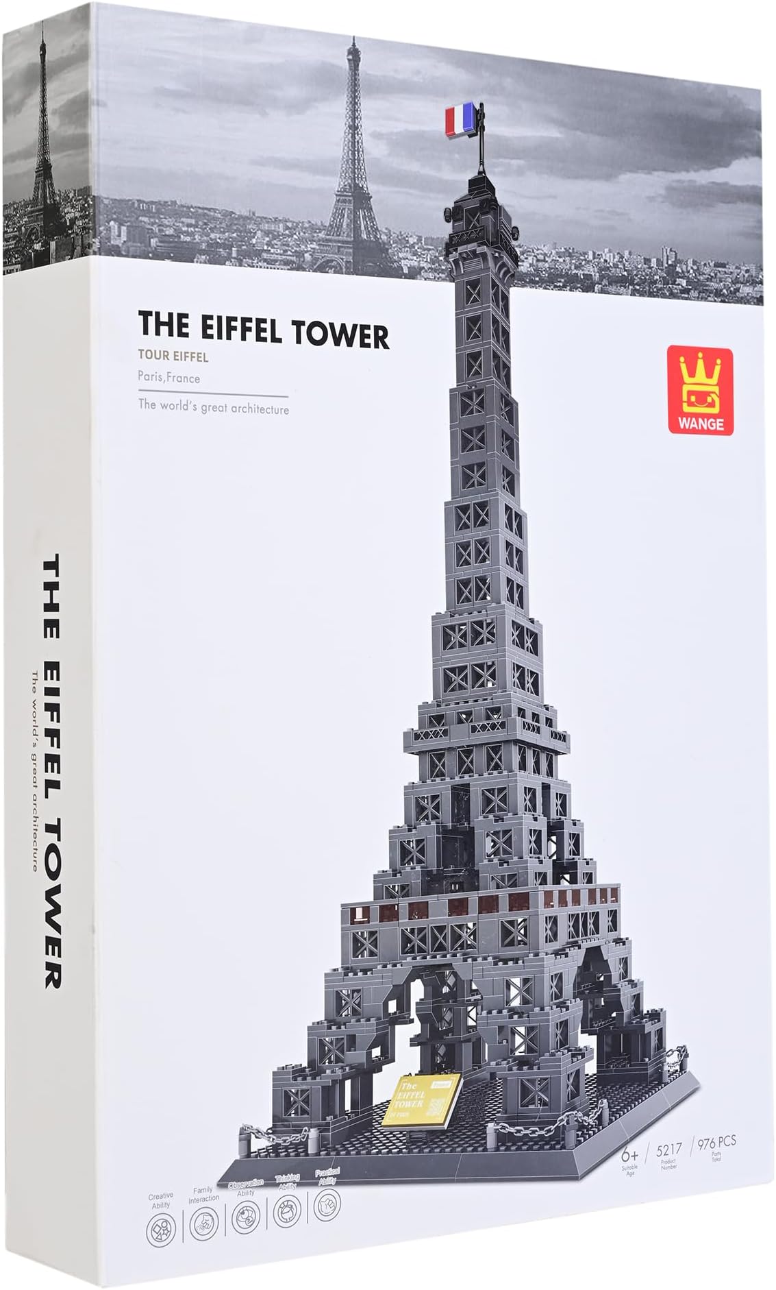 Toys Uncle Building Blocks, Educational Construction Toy, STEM (The Eiffel Tower, 96 Pieces, 6+), Plastic, Multicolor