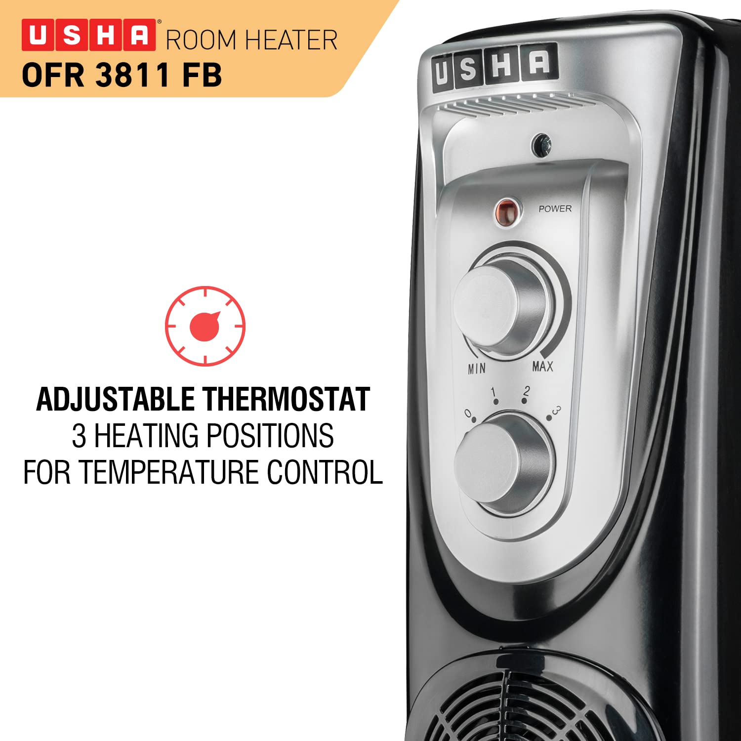 Usha 3811 FB 2300 Watt Oil Filled Radiator (Black) : Amazon.in: Home u0026  Kitchen