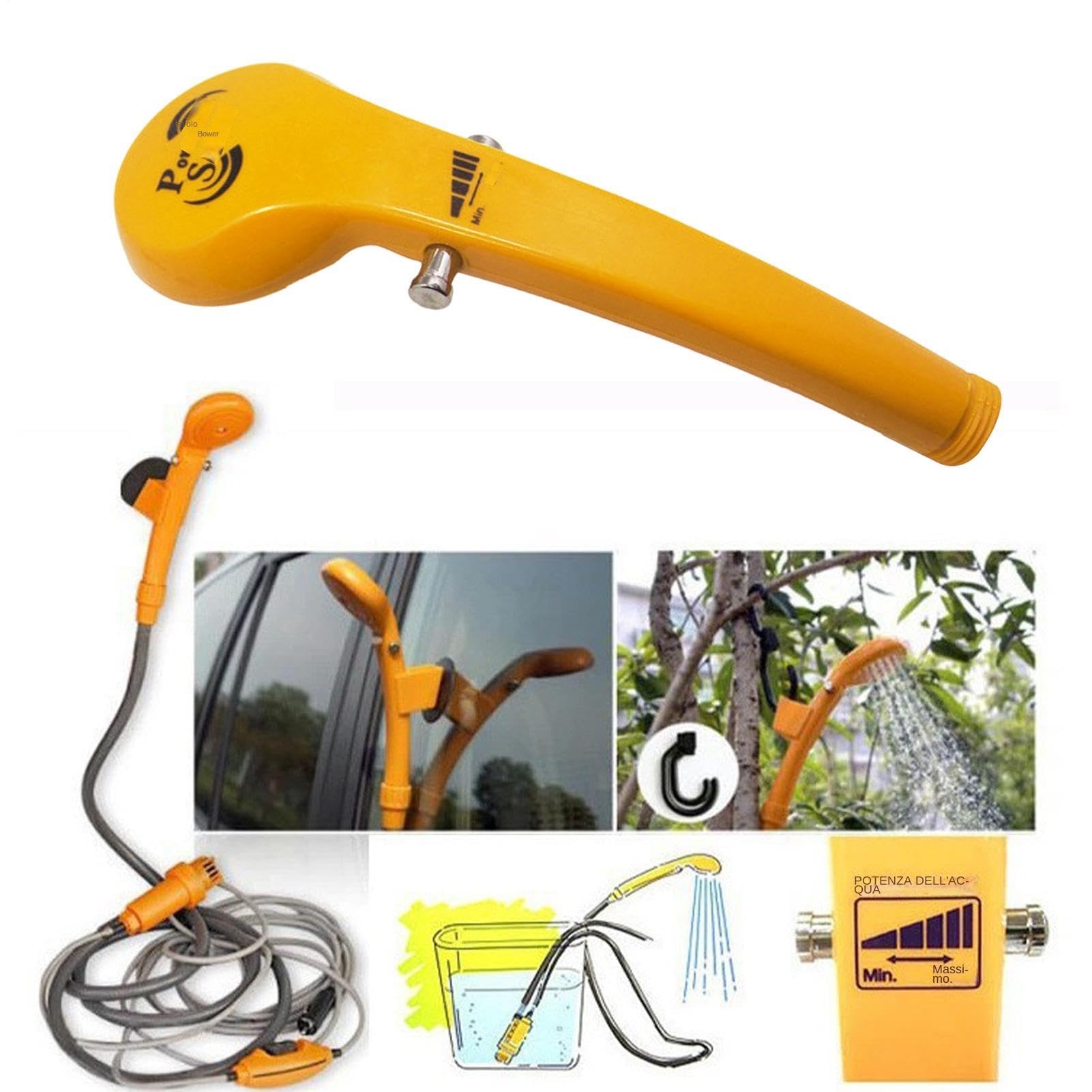 Ducha Portátil Para Camping 12V Eléctrica Portátil Multifuncional | Bomba De Ducha Camping Al Aire Libre para Motocicleta Autocaravana Lavado de Coches Senderismo Playa Viajes Aventuras Viaje