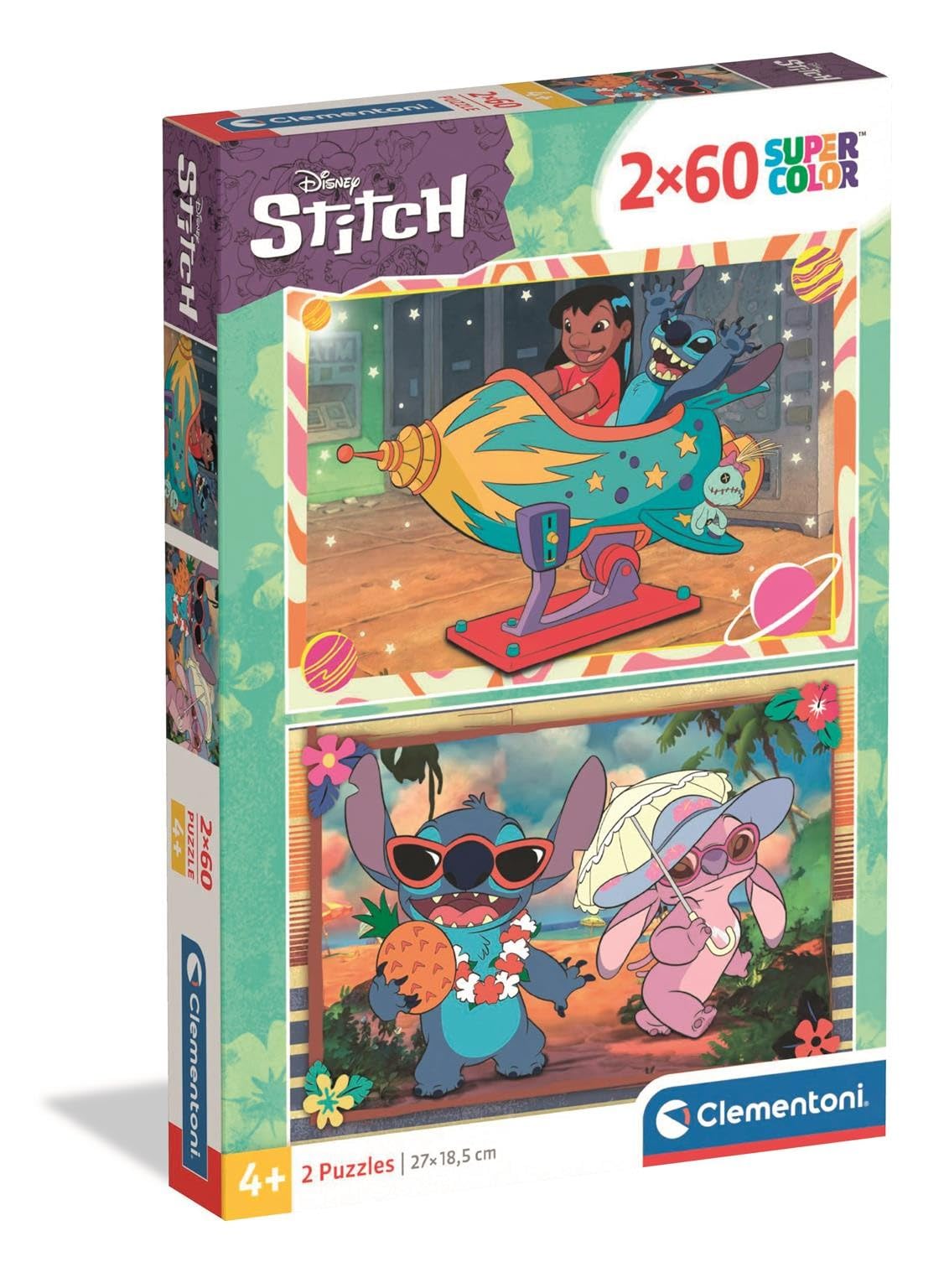 Clementoni Puzzle 2x60 Disney Stitch, Puzzle for Kids 4+ Years, Made in Italy, 24822
